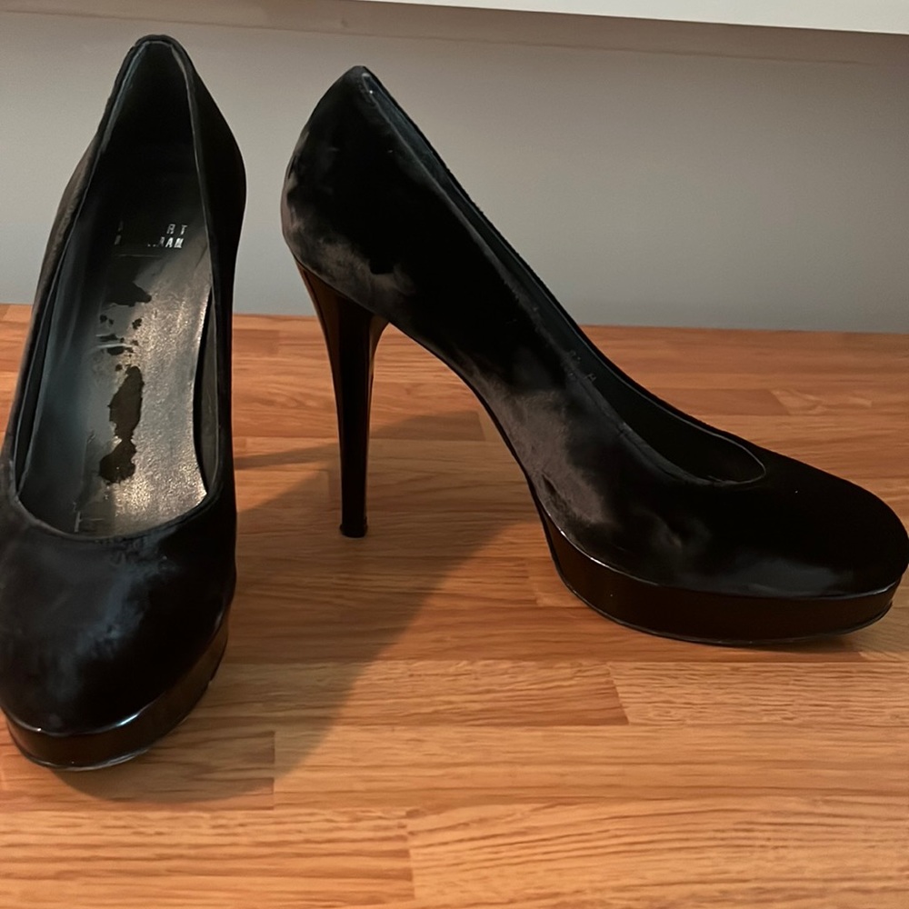 STUART WEITZMAN | Black Velvet Platform Pumps Sz US 8.5